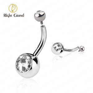 ASTM F136 Titanium Internal Berulir Zirconia Belly Botton Body Piercing Jewelry Al Por Major - Product Image 1