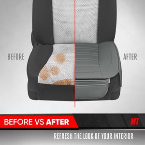 Housses de siège avant inférieures Motor Trend OLIVER pour voitures, camions, SUV, en similicuir, lot de 2, gris, avec poches de rangement rembourrées, intérieur haut de gamme - Product Image 6