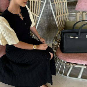 <span class=keywords><strong>Robe</strong></span> d'<span class=keywords><strong>été</strong></span> en maille pour <span class=keywords><strong>femme</strong></span>, coupe trapèze, col rond, <span class=keywords><strong>manches</strong></span> <span class=keywords><strong>courtes</strong></span> fendues, ajourée, haute qualité, vente en gros - Product Image 1