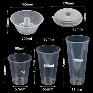 Dùng Một Lần Snack Salad Trái Cây Khay 2 Trong 1 Snack Và Uống <span class=keywords><strong>Cup</strong></span> Thực Phẩm Cấp PP Nhựa Hot Nồi Bát - Product Image 2