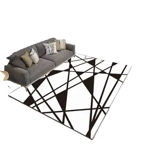 黑白条纹设计卧室装饰蓬松地板地毯地毯客厅