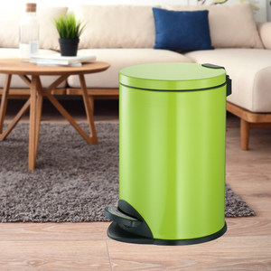 Stainless steel trash can with lid, foot-operated, European style, creative design, suitable for kitchen, living room, and - Product Image 4