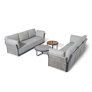 Thiết Kế Mới Đồ Nội Thất Ngoài Trời Sợi Dây Thừng Dệt Chỗ Ngồi Nhóm Sân Sau Sofa Patio Cuộc Trò Chuyện Thiết Lập Mới Nhất Vườn Phòng Chờ Góc Sofa - Product Image 6
