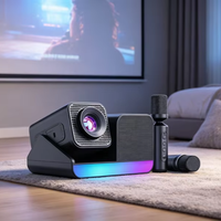 Projecteur Home Cinéma HT36 PRO Nouvelle Arrivée, Appareil de Karaoké Android HD Trois-en-Un avec Deux Microphones