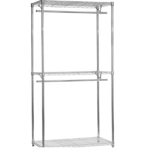 Chrome <strong>Stainless</strong> <strong>Steel</strong> Powder Adjustable Clothes Hanging Rack Shelf <strong>Shelving</strong> Customized Design for Sale - Product Image 3