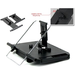 Bandeja Colgante para Volante de Coche con Ranura para Tablet, Portavasos, Bandeja para Comer, Escritorio para Portátil para Comer, Leer y Trabajar, Negro, Universal - Product Image 3