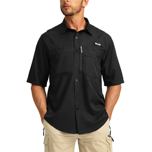 Veste de randonnée et de <span class=keywords><strong>pêche</strong></span> grande taille, coupe-vent, imperméable, respirante, séchage rapide, col boutonné personnalisé, doublure en maille, protection UPF50 - Product Image 1