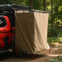 Tente de douche de camping extérieure 4x4 avec coque ABS, éclairage LED, toilettes de camping, auvent imperméable, accessoires 4x4