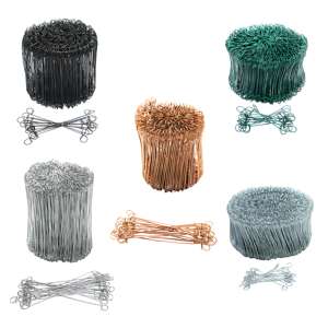 Оцинкованное железо, <span class=keywords><strong>16</strong></span> калибра, 1000 шт., 6-дюймовые двухконтурные арматуры, серебристые строительные ограждения, рулон проволоки для тюков - Product Image 6