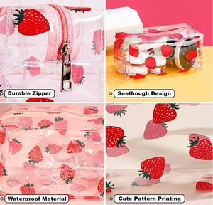 <b>Clear</b> Makeup <b>Bag</b> Small <b>Clear</b> <b>Toiletry</b> <b>Bag</b> for Travel Cosmetic Makeup Organizer <b>Bags</b> with Zipper Plastic PVC Pouch - Product Image 4