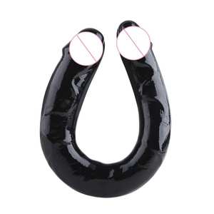 Consolador de TPE de 2 cabezas dobles, consoladores de pene de doble cabeza en forma de U para mujeres, enorme dispositivo de masturbación realista, Juguetes sexuales para parejas lesbianas - Product Image 4