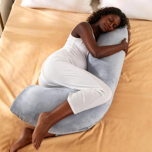 Bantal Kehamilan Bentuk J Grosir dengan Sarung Kain Rajut yang Dapat Dilepas, Penyangga Tubuh, Bantal Tidur Pijat - Product Image 3