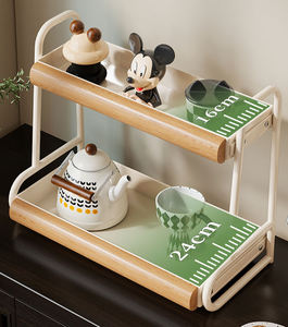 Estante <span class=keywords><strong>de</strong></span> Almacenamiento Multifuncional <span class=keywords><strong>para</strong></span> Cocina, Estante Vintage <span class=keywords><strong>de</strong></span> Doble Capa que Ahorra Espacio <span class=keywords><strong>para</strong></span> Especias, Tazas, <span class=keywords><strong>Condimentos</strong></span> y Utensilios Pequeños <span class=keywords><strong>de</strong></span> Cocina - Product Image 2