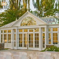 Gazebo de jardin extérieur personnalisé en fer forgé blanc Orangerie Serre