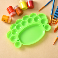 Palette de peinture en plastique Giorgione 4 couleurs, 15 trous, petits pieds, circulaire, outil de peinture pour enfants, palette de pigments