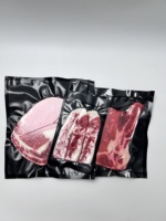 Sacs d'emballage sous vide gaufrés PA/PE pour aliments congelés, sacs de conservation pour poisson, pochettes sous vide transparentes noires gaufrées en plastique pour viande
