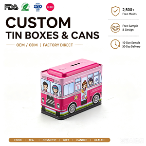 SZM 133*67*100MM Hucha de <span class=keywords><strong>tren</strong></span> pequeño, regalo personalizado, multifuncional, nuevo diseño, caja de metal para ahorrar dinero para niños - Product Image 1