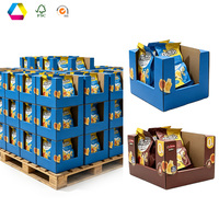 Cajas de Exhibición PDQ de Fácil Montaje Personalizadas y Estantes de Papel Apilables para Promoción y Mercadotecnia en Supermercados y Almacenes