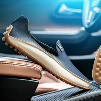 Popüler Nefes Alabilen Yuvarlak Burunlu Loafer Ayakkabılar Büyük Beden Mikrofiber Deri Standart Giymeli Günlük Ayakkabı