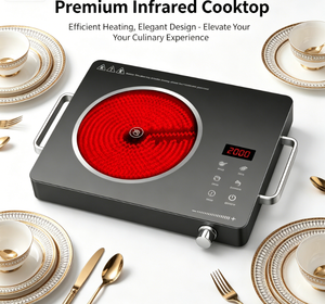 Cuisinière infrarouge électrique 1800W à puissance réelle, commande tactile, 6 modes de <span class=keywords><strong>cuisson</strong></span>, minuterie, verrouillage enfant, surface en verre durable, compatible avec tous les ustensiles de <span class=keywords><strong>cuisson</strong></span> - Product Image 3