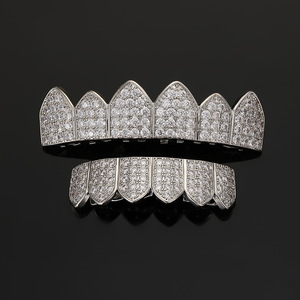 Fine Grillz plaqué or diamanté, accessoires de fête hip-hop unisexe - Product Image 4