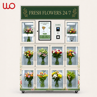 Distributeur automatique de fleurs fraîches réfrigéré à 10 portes avec écran tactile de 18,5 pouces et options de paiement multiples