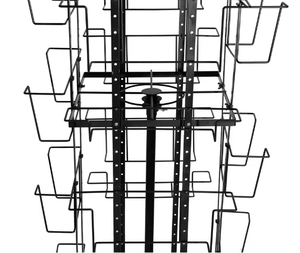 Circular Acrylic Rotating Rack 3 <b>Shelves</b> Mesh Floor-style Pegboard <b>Clothing</b> Display Organization Suitable for Doll Retail Shelf - Product Image 3