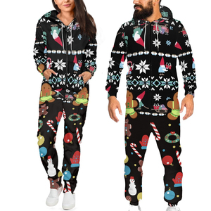 Wholesale Custom Print Sublimation Xmas Winter Warm Soft Pants <strong>Pyjamas</strong> Blank Pajamas Set Matching <strong>Christmas</strong> Pajamas for <strong>Couples</strong> - Product Image 1