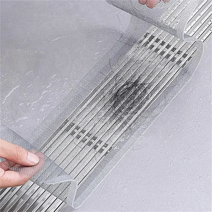 Autocollants de sol jetables en maille auto-adhésifs pour drain de douche, filtre à cheveux découpable pour salle de bain et cuisine, vente en gros - Product Image 1