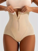 Culotte gainante taille haute avec fermeture éclair et crochets, rehausseur de fesses, gaine amincissante et sculptante pour femme, grandes tailles S-XXL