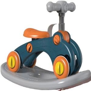 Marchette à roulettes en plastique 6 en 1 pour bébés, y compris panier, tapis de jeu, piano à pédale pour cheval à bascule - Product Image 1