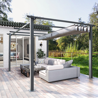 Pergola extérieure en aluminium avec auvent rétractable, parasol pour patio, jardin et cour arrière