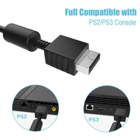 Câble vidéo AV SYYTECH pour console, connexion 1,8 m, noir, métal et plastique, pour accessoires de jeu PS2
