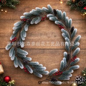 Guirlande de Noël artificielle en soie imitation sentai, aiguilles de pin, 72 cm, pour décoration intérieure et extérieure - Product Image 1