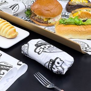 Custom Logo Printed Specialty Greaseproof PE Coated Eco-Friendly Biodegradable <b>Food</b> <b>Wrapping</b> <b>Paper</b> for Sandwiches Cookies Bread - Product Image 6