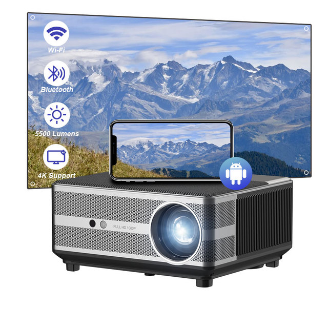 Rigal RD-836A Projecteur Vido Projection Mapping Projector Home 4k Mini Projector with Wifi 1080p hd Projector