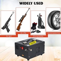 Compresseur d'air PCP 4500Psi 30Mpa alimenté par voiture 12V DC ou maison 110V AC avec convertisseur, pompe pour réservoir de paintball/plongée