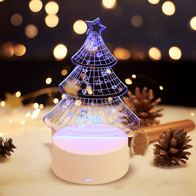 OEM Modern Decorative Gift Kids 3D Night Lights Optical Illusion Lamps Christmas Bedroom Room LED Night Lamps Acrylic Light