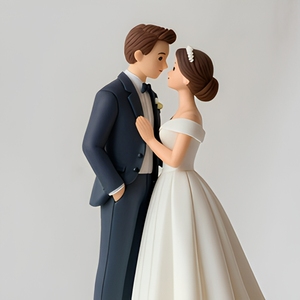 Modern Love <strong>Bride</strong> &amp; Groom Resin Cake Topper - Product Image 5