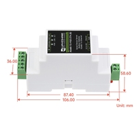 Servidor Serial RS485 a RJ45 para Riel DIN de Waveshare con Función POE
