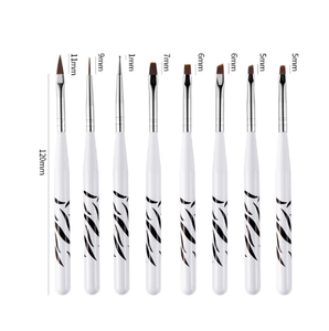 Ensemble de 8 pinceaux à ongles avec manche en cristal, pour dessin, liner et peinture, pour salon de manucure, marque privée - Product Image 2