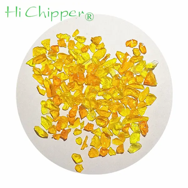 Decorative Crushed Orange Glass Chips Used In Building Industry