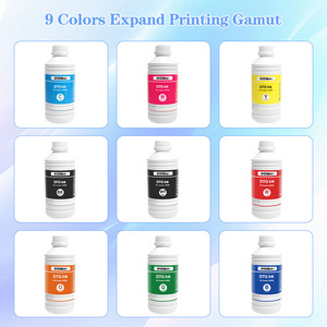 Encre Pigmentée DTG 9 Couleurs Large Gamme CMYK Haute Qualité pour Tête d'Impression Industrielle Kyocera 1000ML Fourniture en Vrac Compatible - Product Image 5