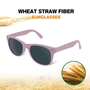 Gafas de Sol de Fibra de Paja de Trigo, Venta Caliente, Logotipo Personalizado, Fabricantes, Montura Rosa y Morada Reciclada, Gafas de Sol Biodegradables - Product Image 2