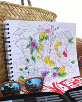 Aktuelles Großhandels-Spiralbuch mit Tropischen Motiven zum Ausmalen für Kinder und Erwachsene, Geschenk-Buch zur Stresslinderung, Malbuch in Individueller Größe