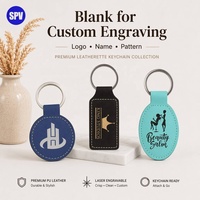 Porte-clés en cuir PU gravables au laser, porte-clés en cuir personnalisés par gravure laser, porte-clés en cuir vierges à graver