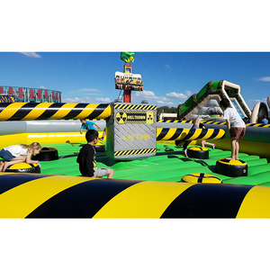 2026 Populaire Parcours d'obstacles gonflable commercial interactif pour équipes, avec jeu Meltdown et Meltdown mécanique rotatif - Product Image 4