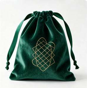 Sac à cordon en velours personnalisé avec logo imprimé, pochette en velours doux réutilisable, sac à cordon pour bijoux, emballage cosmétique - Product Image 3