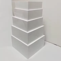 Présentoir Buffet en Acrylique Carré à 5 Faces, Grande Taille, Couleur Personnalisée, Cubes Emboîtables, Rehausseurs Alimentaires en Acrylique pour Usage Domestique ou Mariage