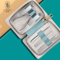 Ensemble de coupe-ongles Longhui Premium en acier inoxydable 6 en 1, kit d'outils de coupe des ongles, beauté et manucure, soins personnels polyvalents